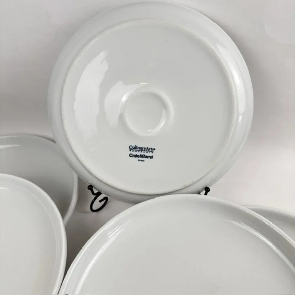 Crate and Barrel Cafeware II Dinner Plate White Porcelain 10 1/2